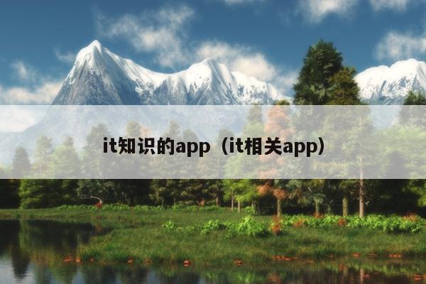 it知识的app（it相关app）