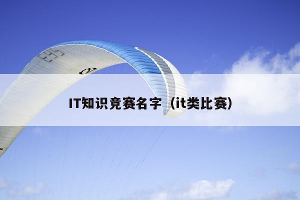 IT知识竞赛名字（it类比赛）