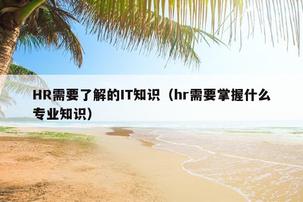 HR需要了解的IT知识（hr需要掌握什么专业知识）