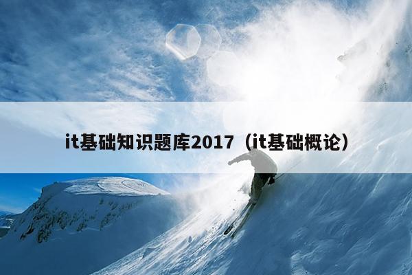 it基础知识题库2017（it基础概论）