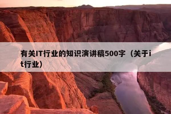 有关IT行业的知识演讲稿500字（关于it行业）