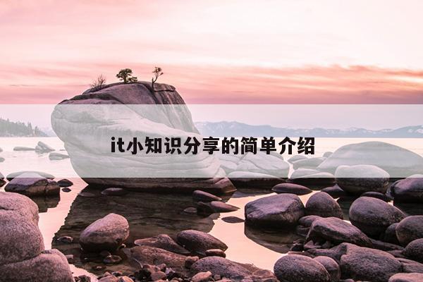 it小知识分享的简单介绍