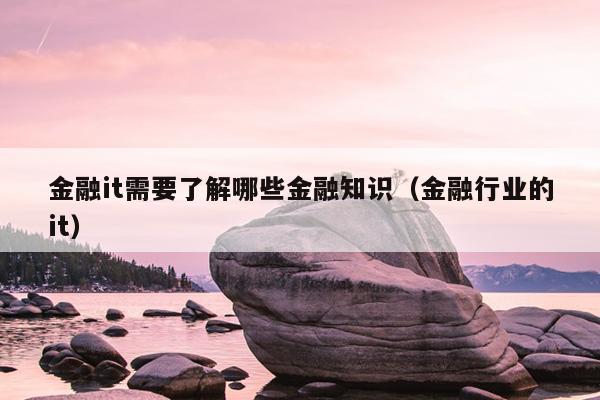 金融it需要了解哪些金融知识（金融行业的it）