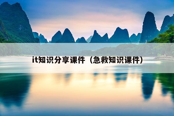 it知识分享课件（急救知识课件）