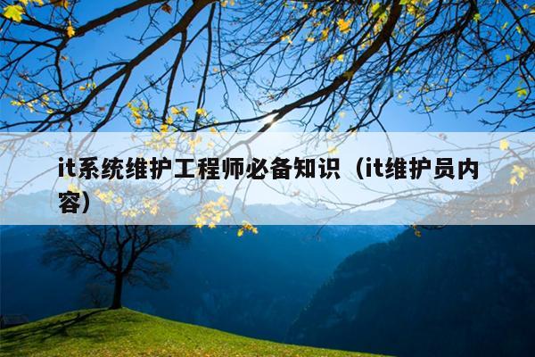 it系统维护工程师必备知识（it维护员内容）