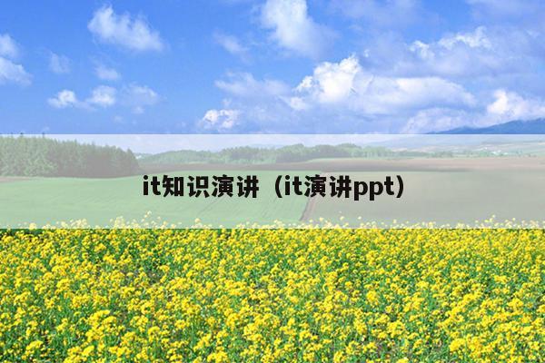 it知识演讲（it演讲ppt）