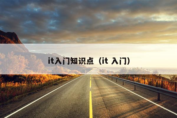 it入门知识点（it 入门）