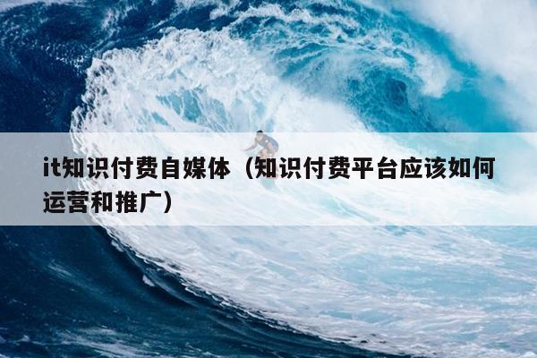 it知识付费自媒体（知识付费平台应该如何运营和推广）