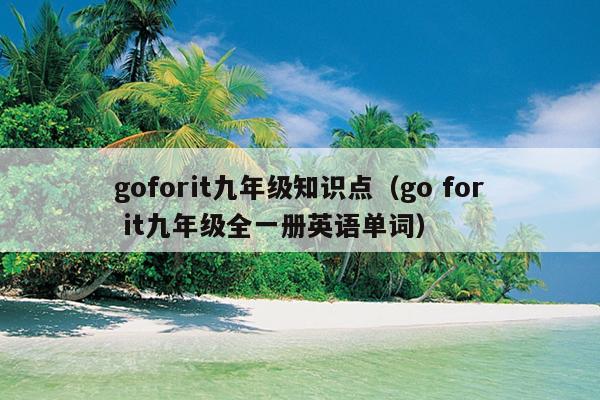 goforit九年级知识点（go for it九年级全一册英语单词）