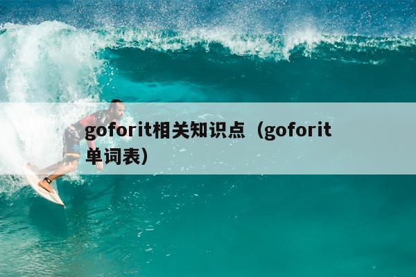 goforit相关知识点（goforit单词表）