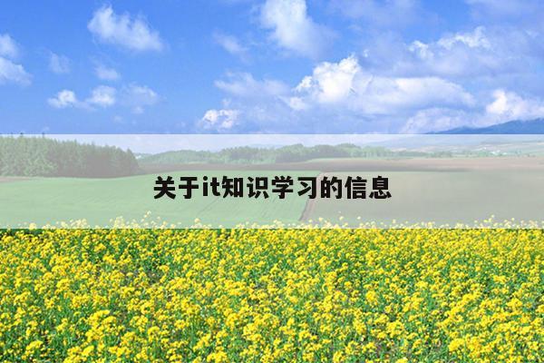 关于it知识学习的信息