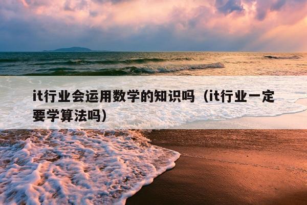 it行业会运用数学的知识吗（it行业一定要学算法吗）